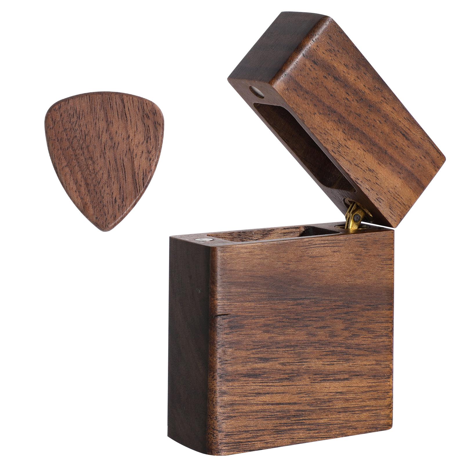 wooden guitar pick box