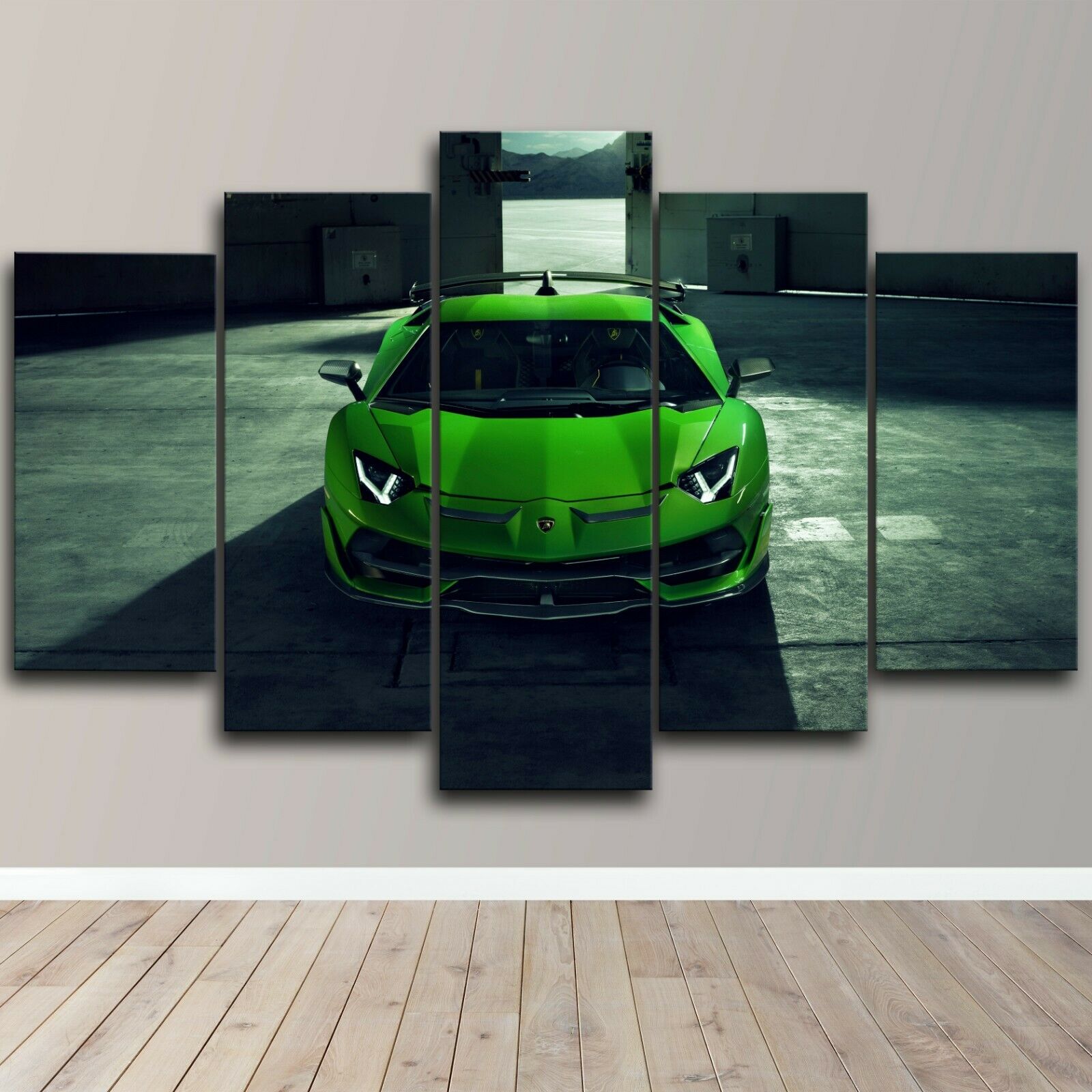 Lamborghini-lienzo de Arte de pared para decoración del hogar, pinturas de  lujo, póster HD, sin marco, color verde, 5 piezas - AliExpress