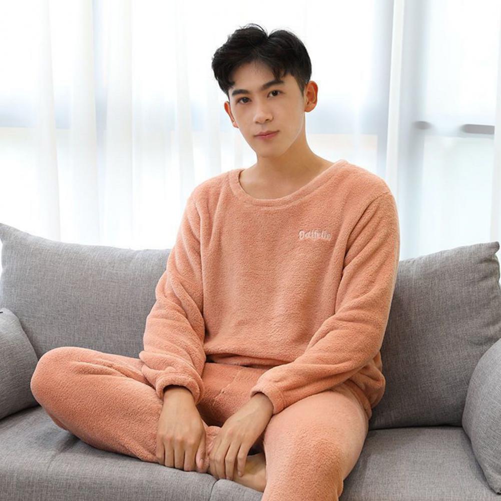 Title 4, Thickened Pajamas Set Thick Fleece Winter Men