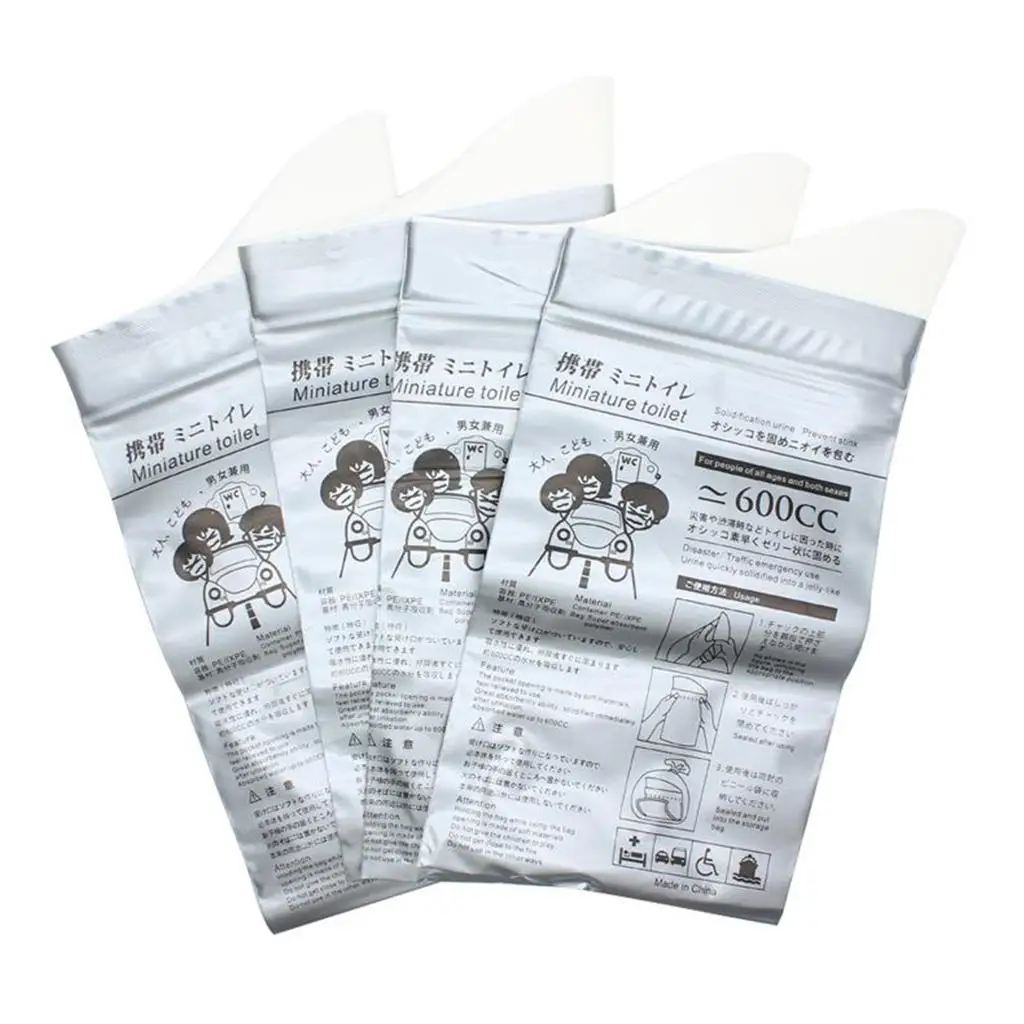 4pcs Disposable Urine Bags Car Emergency Travel Motion Sickness Vomit Pee Bags