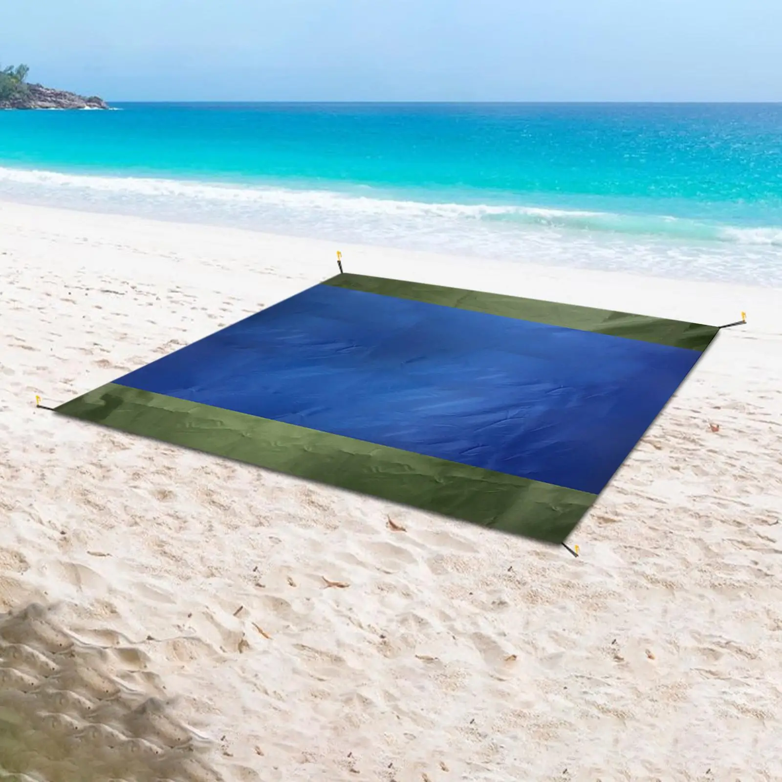 Multipurpose Sun Shade Sail Beach Blanket Beach Mat Waterproof Canopy Sandproof Sunshade for Camping Backyard Patio Outdoor Pool