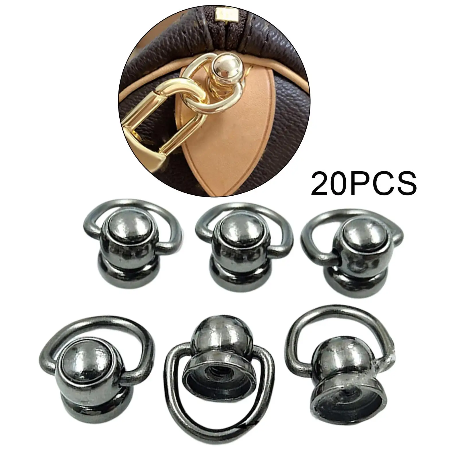 20x Bags Side Anchors Accessories Clasps Rotate Buckles for DIY Purse Making