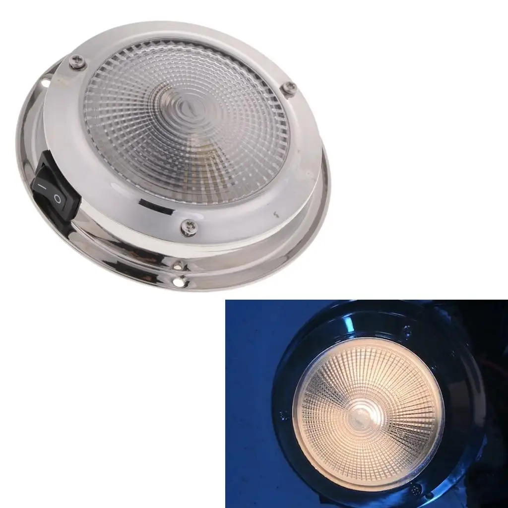 12V Interior Dome Light Lamp with Rocker  for Car Truck Boat RV