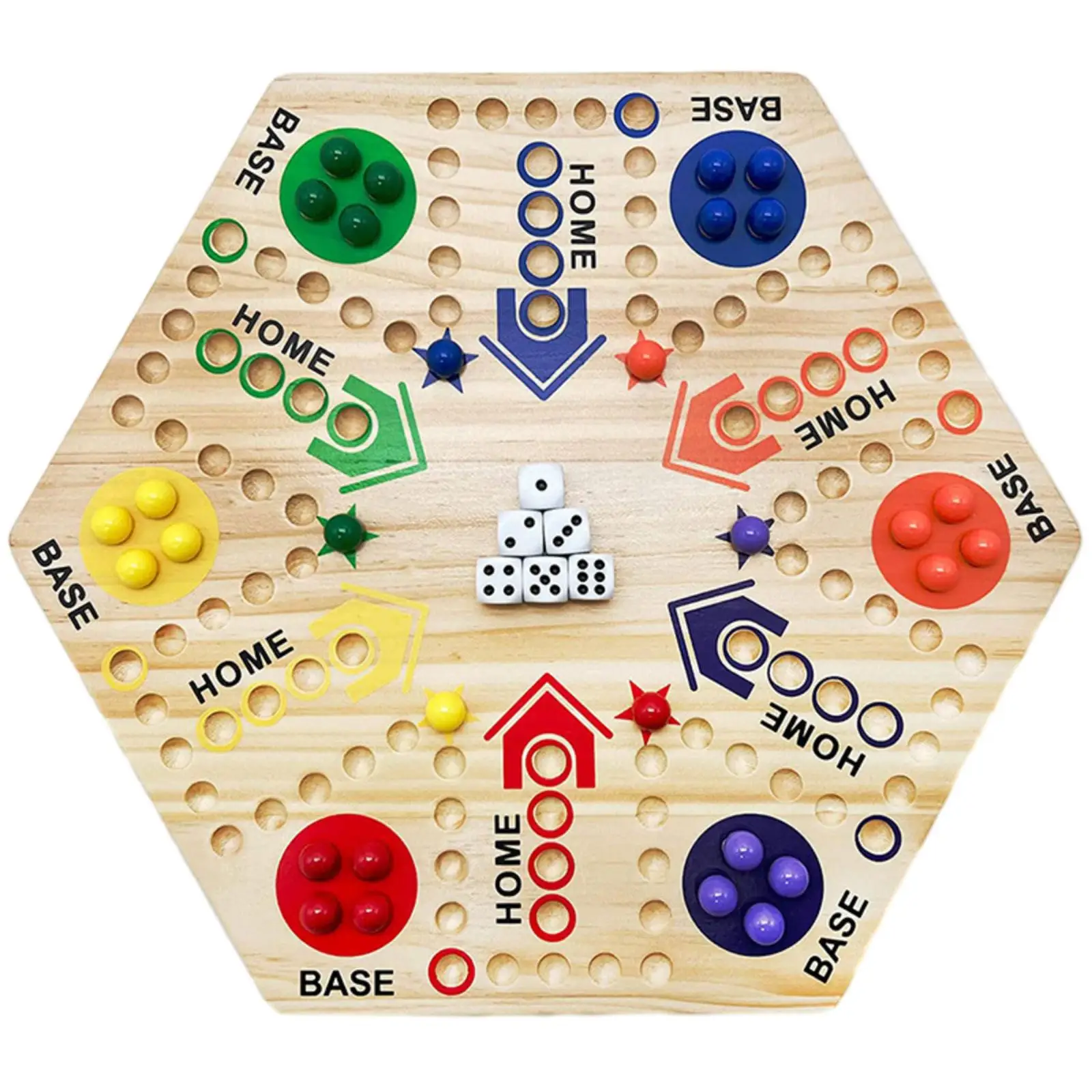 Double Sided Marble Board Game Wooden Fast Track Board Game for Adults Party