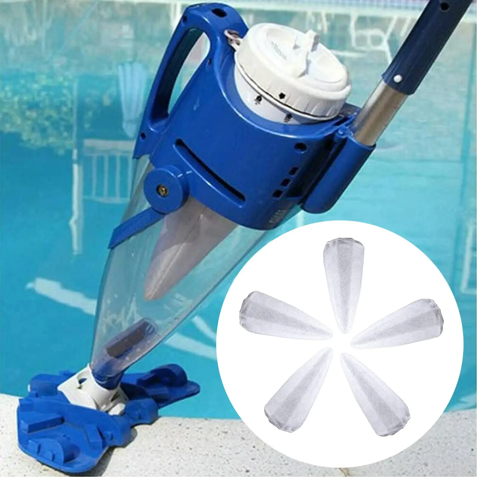 5 x Vacuum Filter Replacements Pool Filter Reusable Cotton Filter Bag Sand and Silt Pool Vacuum Filter Bag for Pool Vacuum