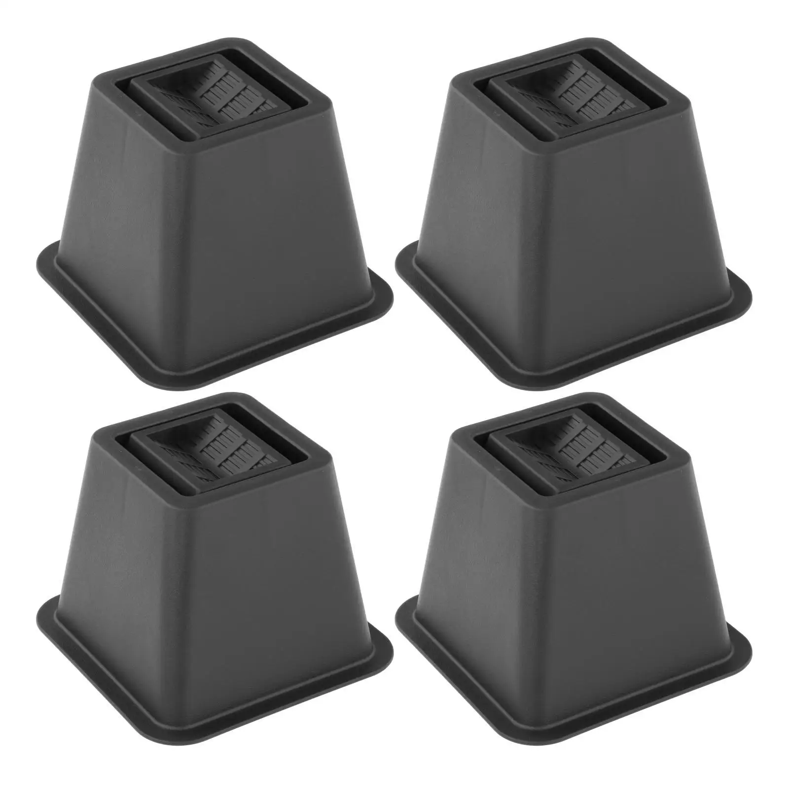 4 Pieces Heavy Duty Furniture Bed Risers Free Moving Bed Elevators Non Skid Floor Protector for Sofa and Table Support