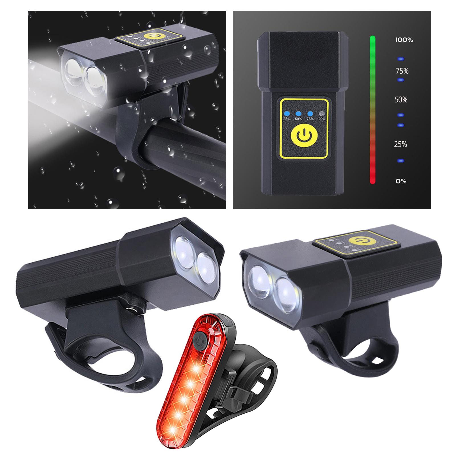 USB Bike Headlight, Waterproof Bicycle Front Light Head Light Rotatable Bracket for MTB Mountain Road Bike Cycling