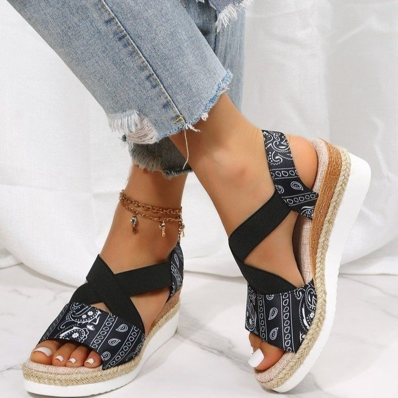 Ladies Sandals 2022 Wedge Platform Shoes Ladies Cross Strap Slippers Summer  New Fashion Open Toe Slippers Casual Women Shoes - купить по выгодной цене  | AliExpress