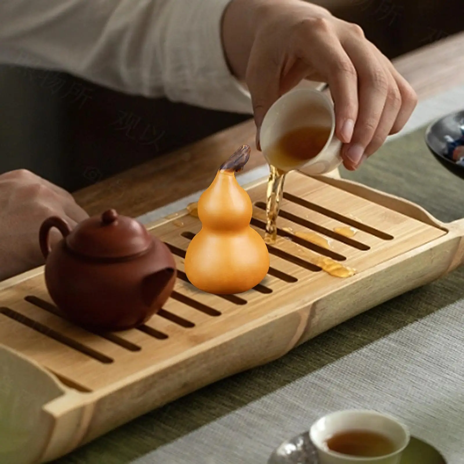 Tea Pet for Kungfu Figurine Chinese Style Miniature Gourd Statue Tea Figurine for Table Centerpiece Tea Room Desktop Office
