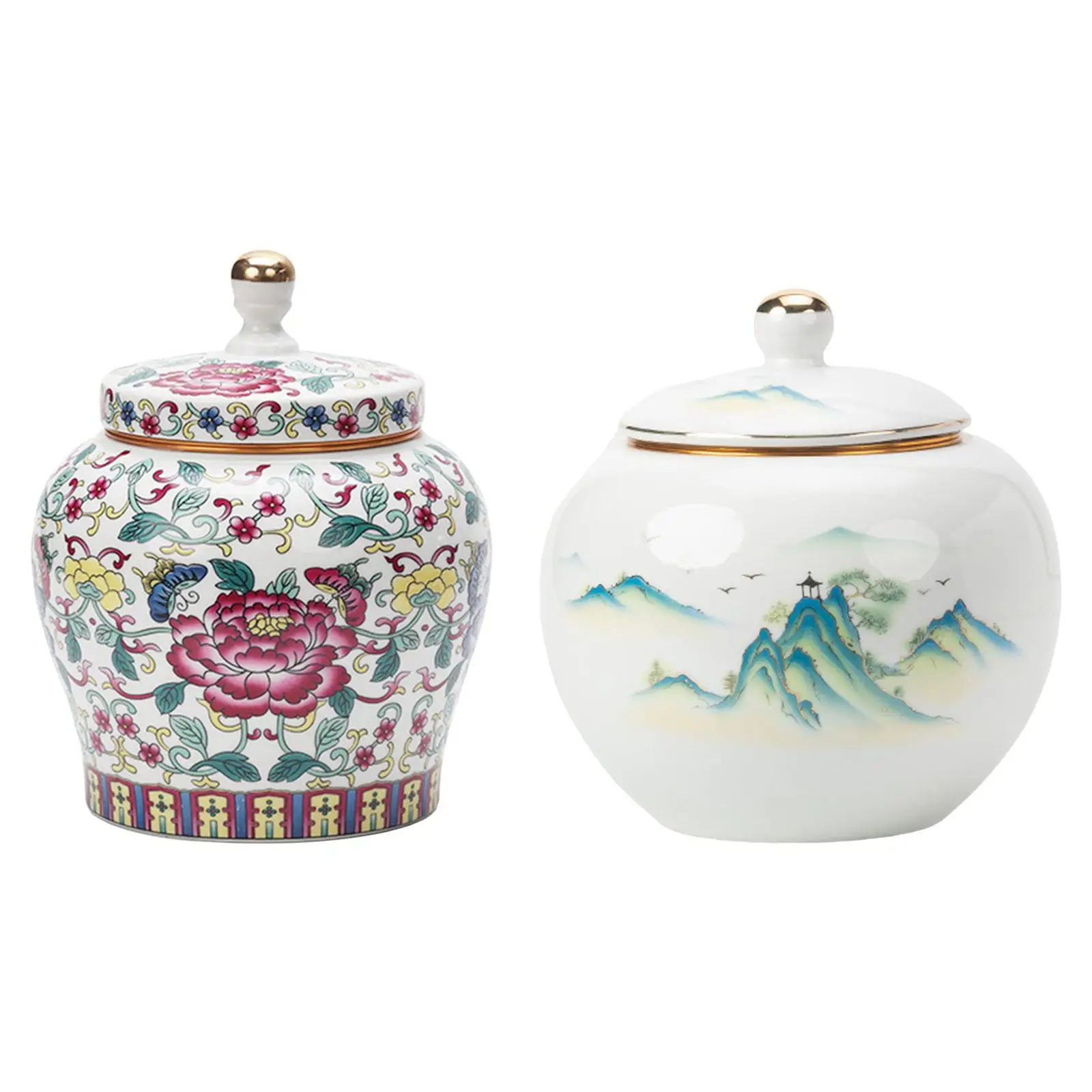 Porcelain Tea Canister Glazed Household Storage Jar Can Store Your Treasures