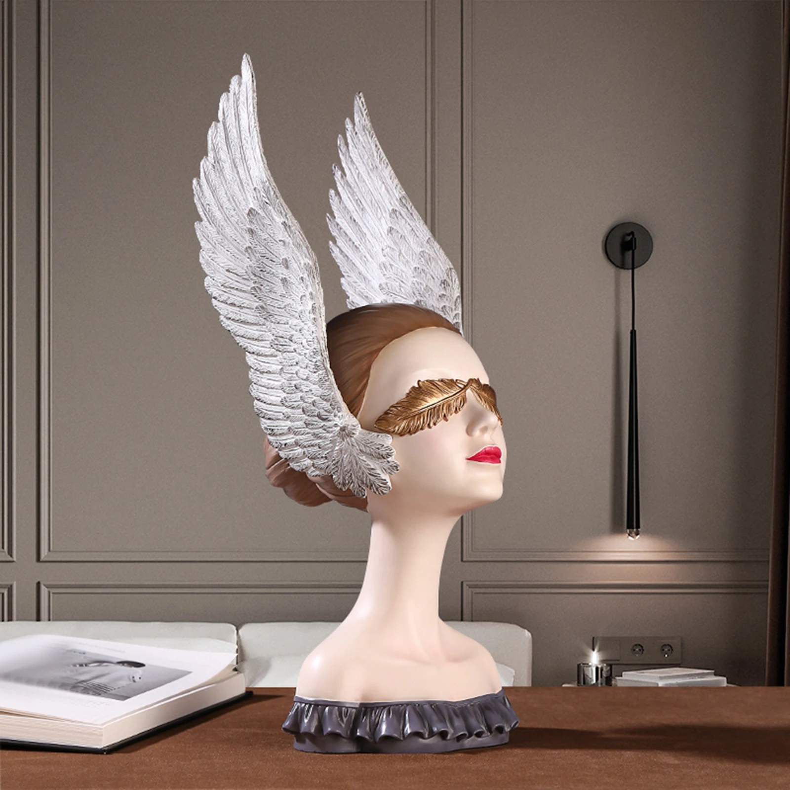 Resin Angel Statue Sculpture Figurine Photography Cabinet Bookshelf
