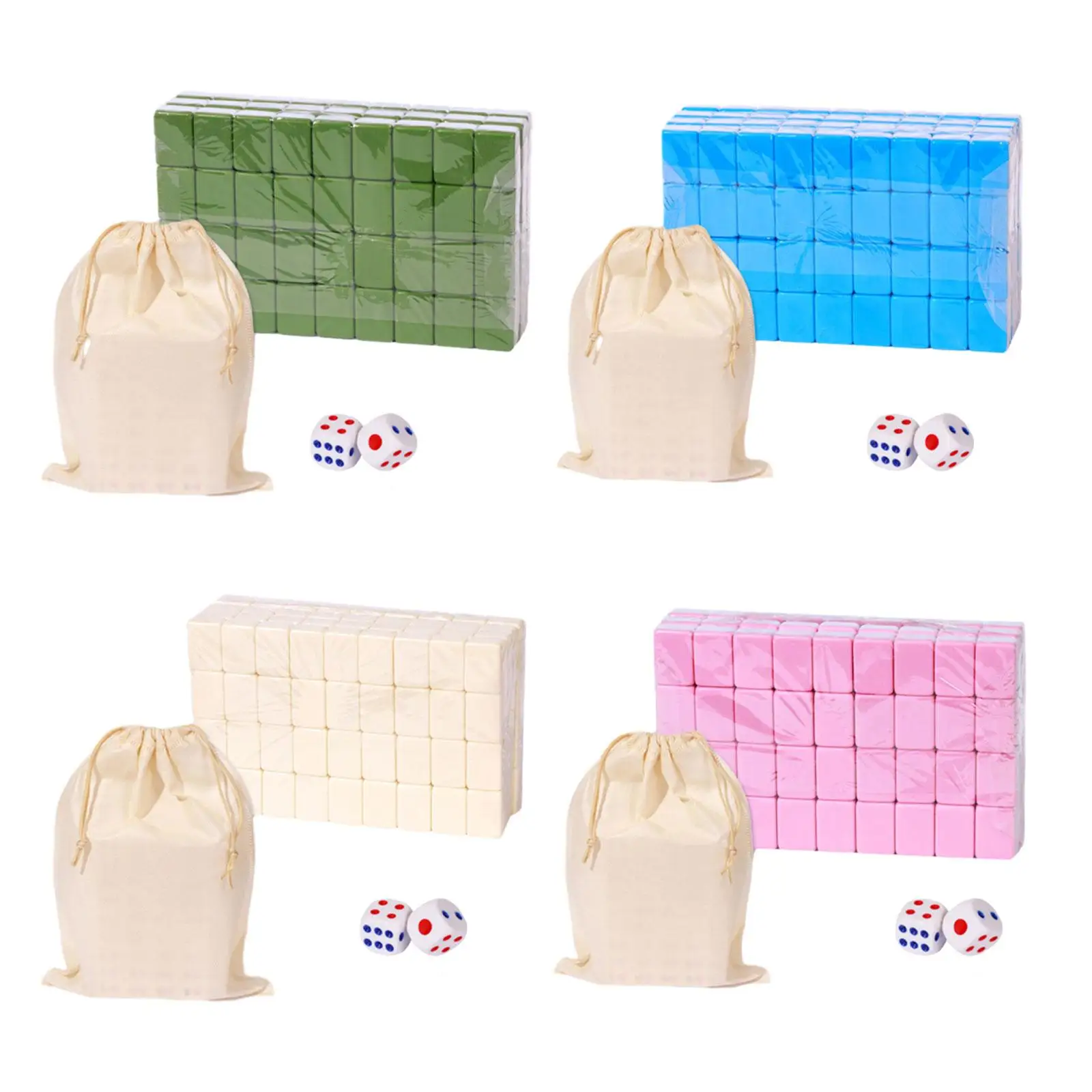 Travel Mahjong Set with Storage Bag Traditional Entertainment Classic Tiles Games Brain Activities Game Strategy Kids Adults