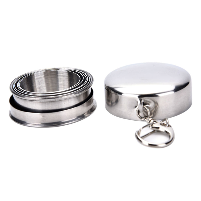 Description Picture 5 of item1Pcs Stainless Steel Folding Cup Travel Tool Kit Survival EDC Gear Outdoor Sports Mug Portable for Camping Hiking Lighter
