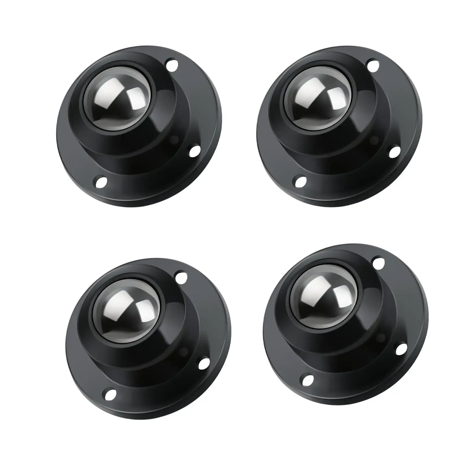 4x Mini Swivel Wheels Self Adhesive Stainless Steel Sticky for Trash Can