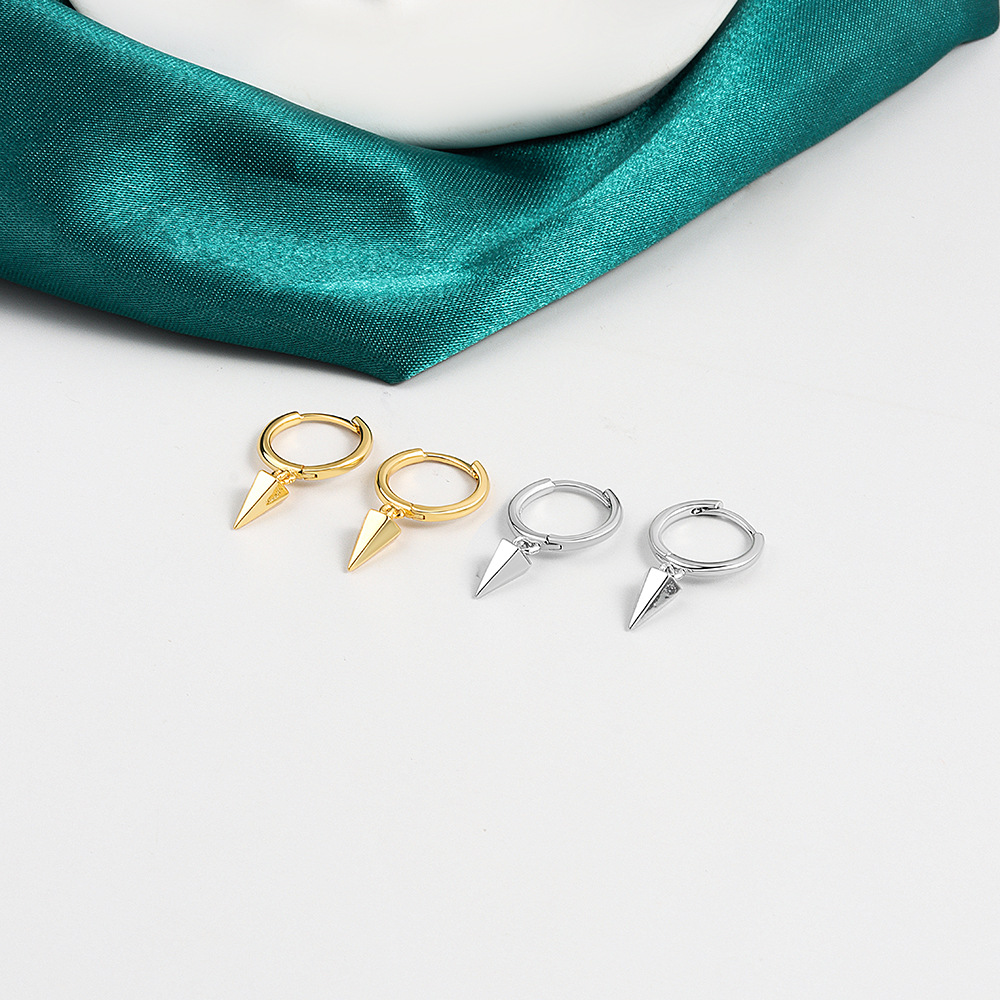 VOQ Silber Farbe Hängende Nieten Kegel Anhänger Ohrstecker für Mode Frauen Party Zubehör Schmuck – Detail 6