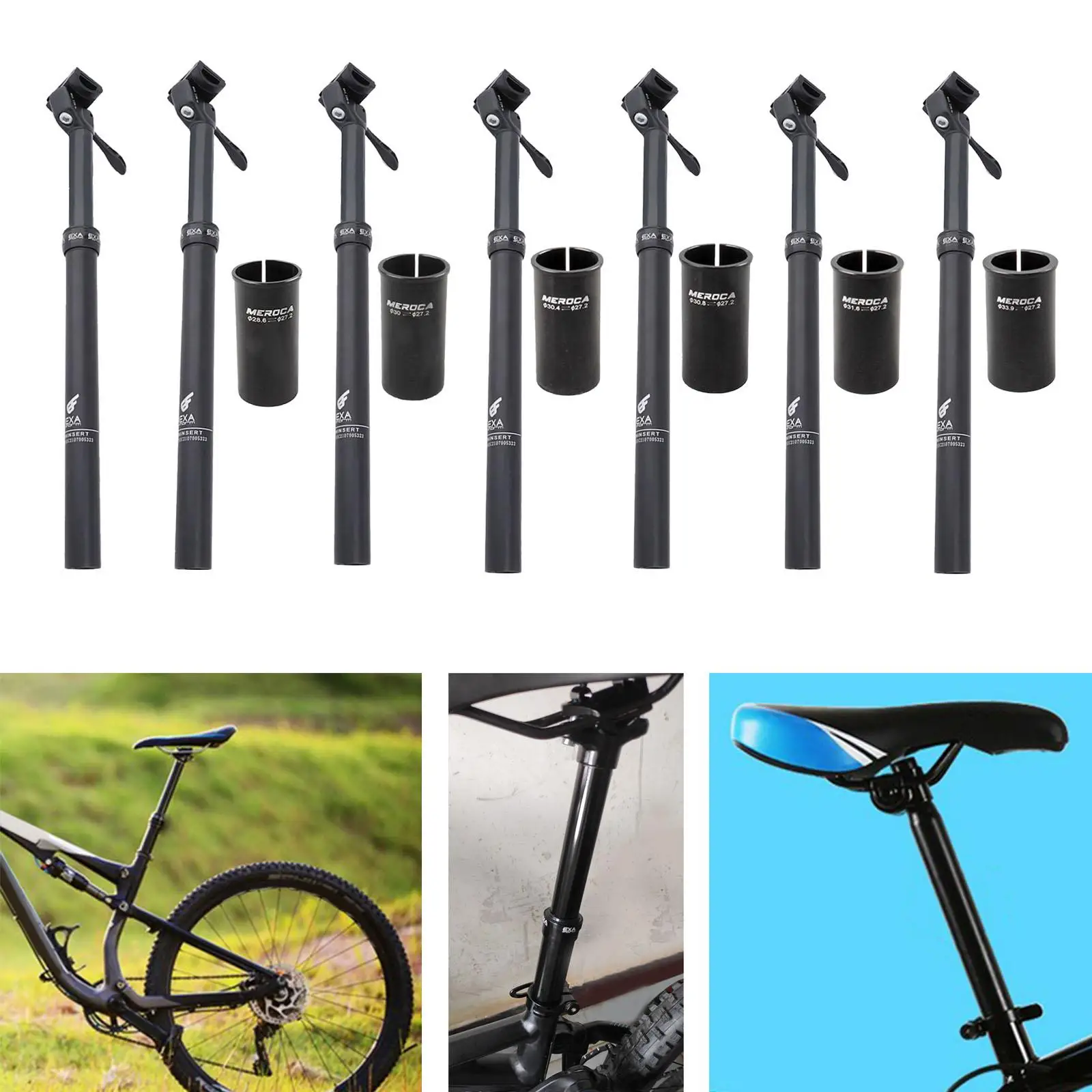 Bike Dropper Seatpost Mountain 100mm T Seat Post for Road BMX