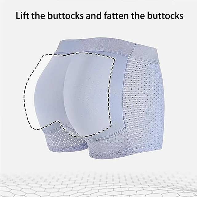 Nylon Ice Silk Men Underwear Breathable Thickened Panties Sexy Buttocks  Fake Butt Padded Butt Enhancer Booty Underpants