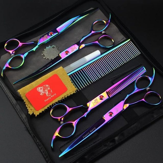 5pcs/Set Stainless Steel Pet Dogs Grooming Scissors Suit Hairdresser  Scissors For Dogs Professional Animal Barber Cutting Tools - AliExpress