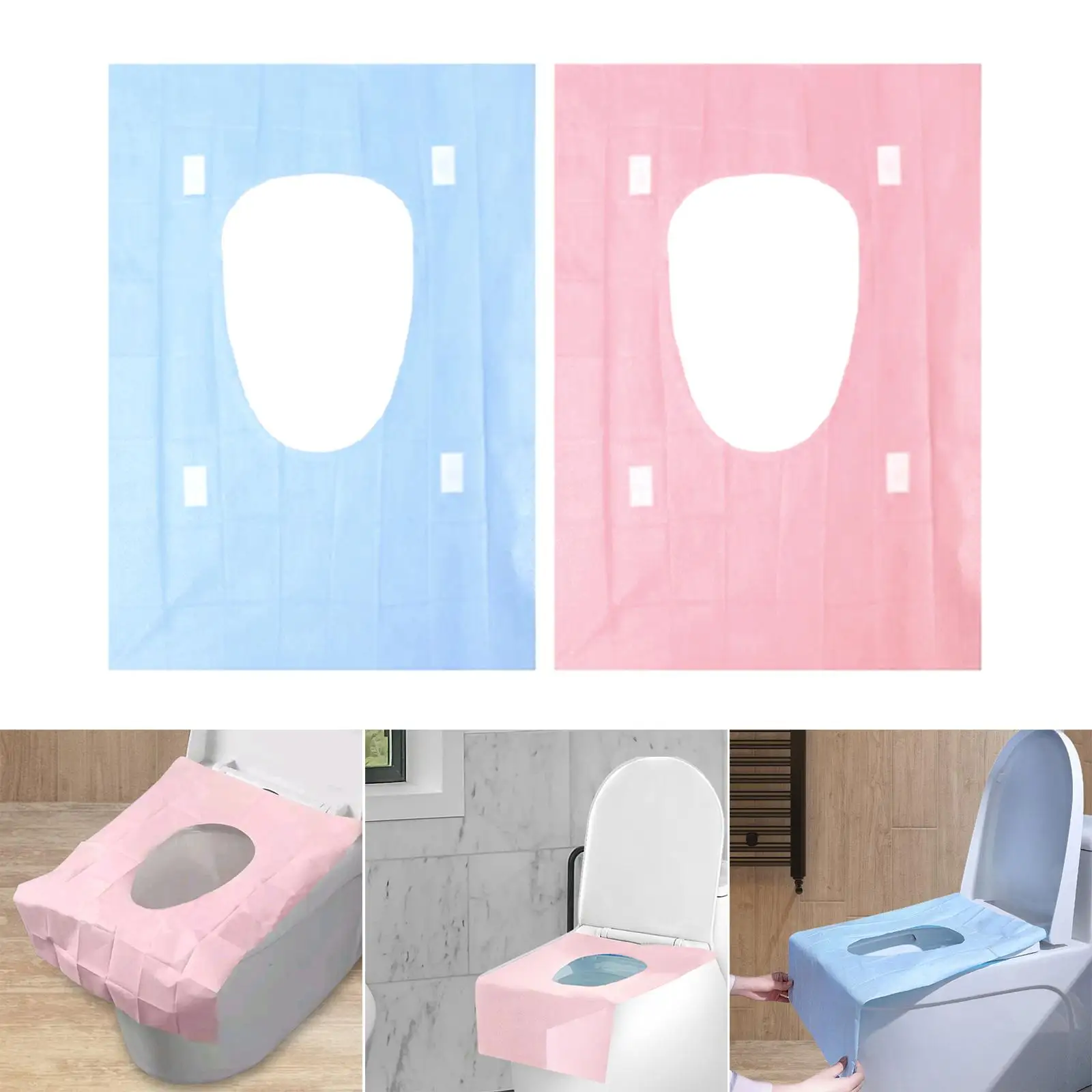 20Pcs Toilet Seat Covers Disposable 40Cmx60cm Travel Accessories Liners Nonslip for potty Camping Airplane Stations
