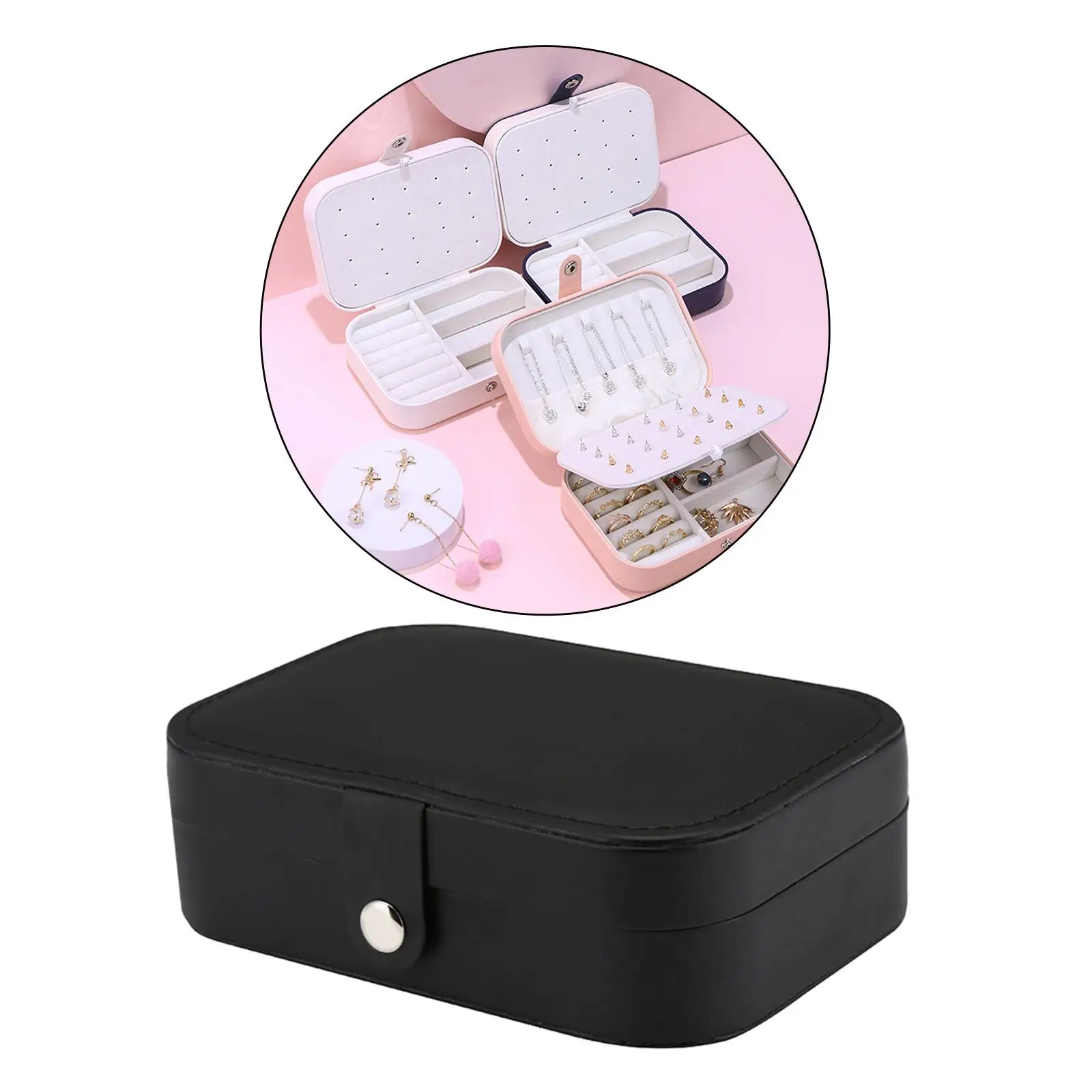 Jewelry Box Waterproof PU Leather Lockable Organizer fors Bracelets for Women Girls