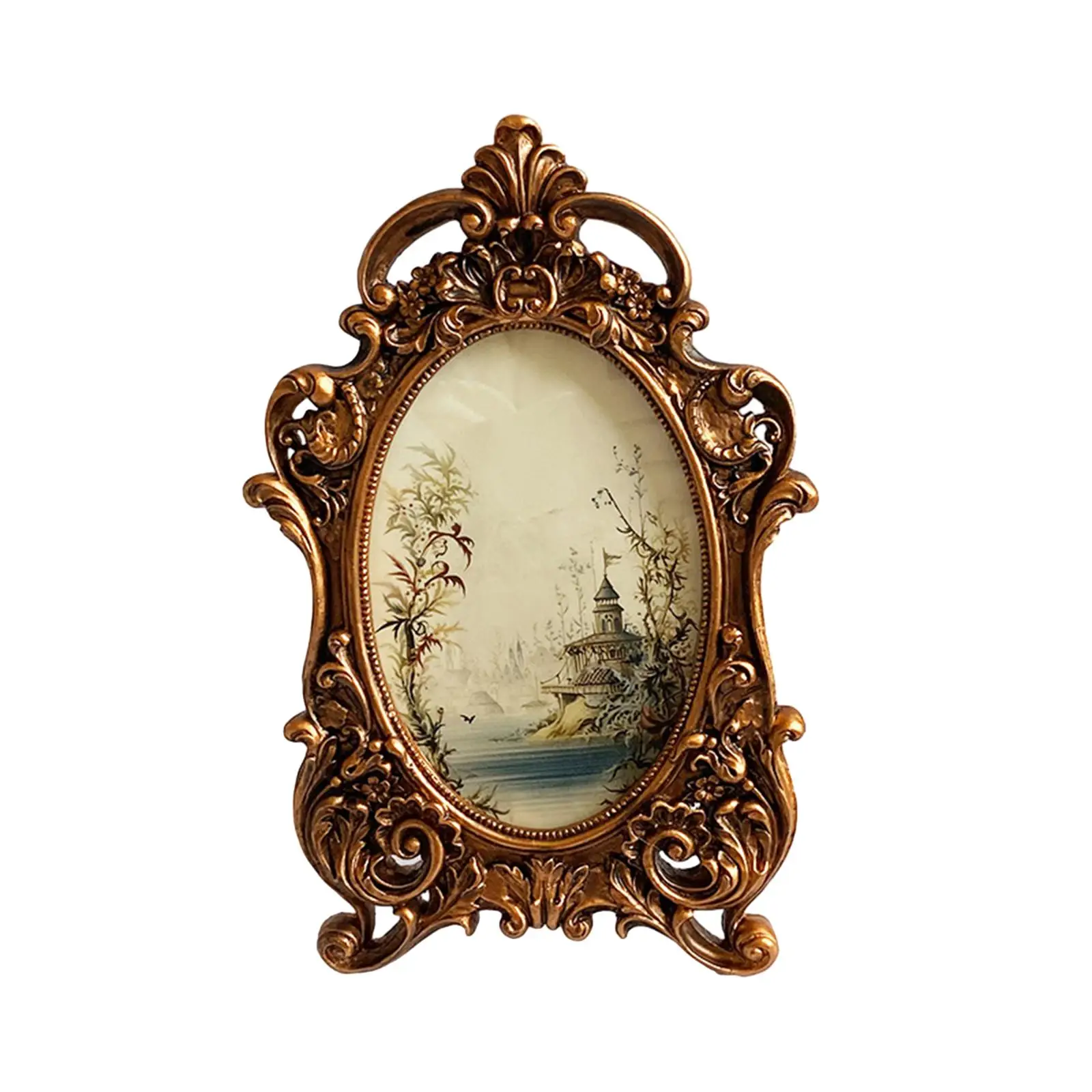 Picture Frame Antique Resin Photo Picture Holder for Hallway Desktop Bedroom