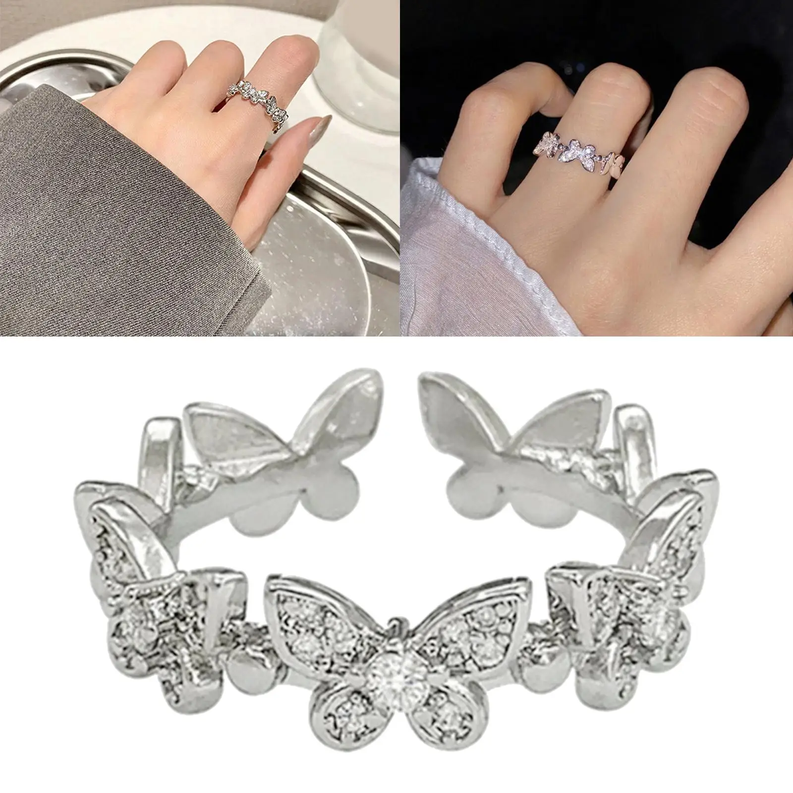 Butterfly Open Rings for Women Birthday Gift Fashion Minimalist