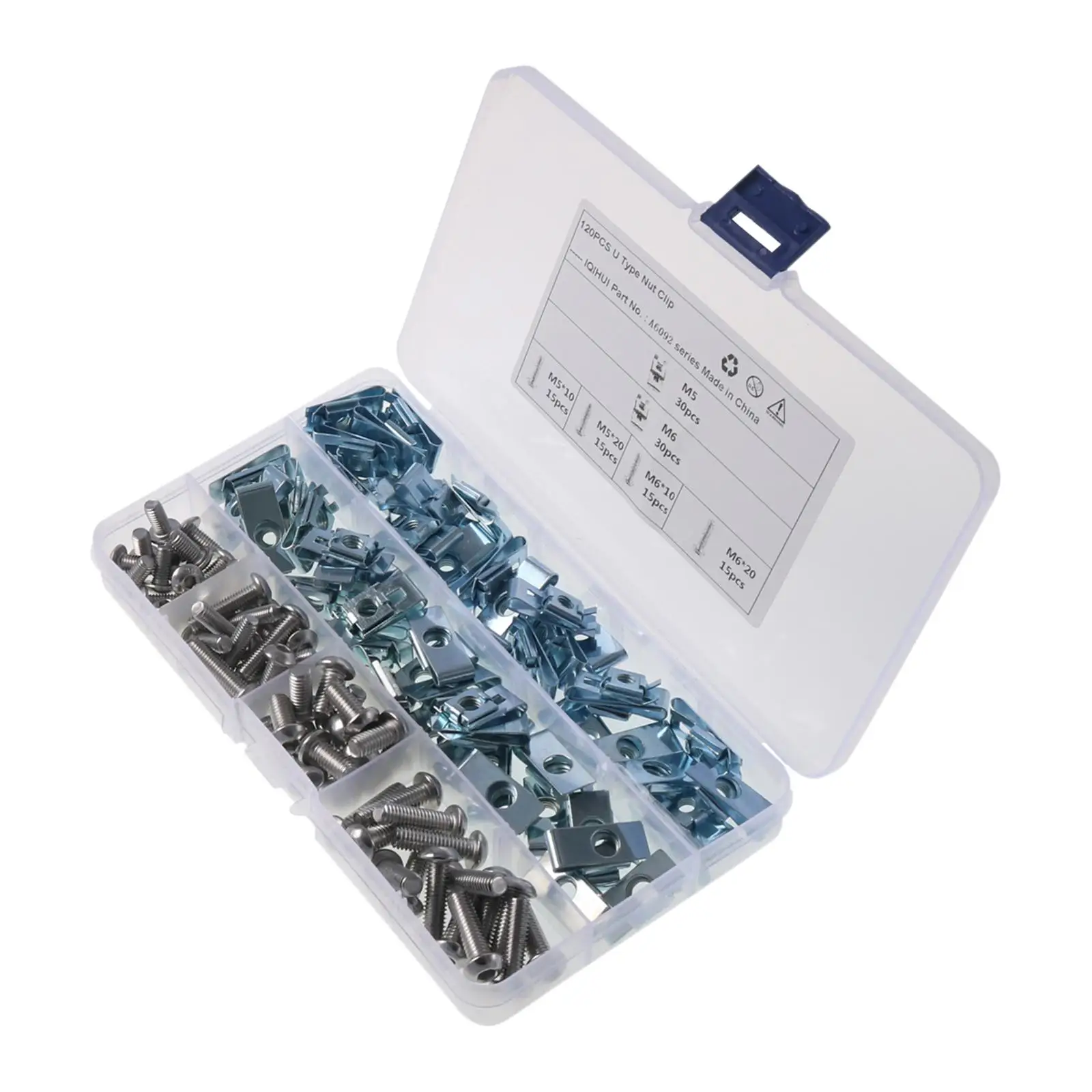 120x Screw Nut Clip Set Replaces Fastener for Car Tractor Motorcycle
