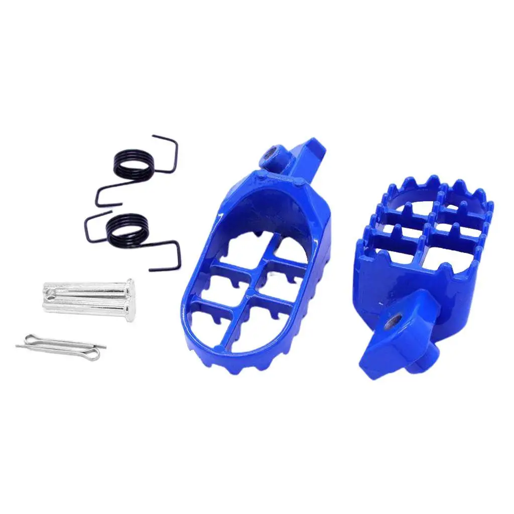 CNC Aluminum Foot Pegs Footpegs Footrest Pedals Kit Replacement Parts for Yamaha PW50 PW80 Pit Bike, Blue