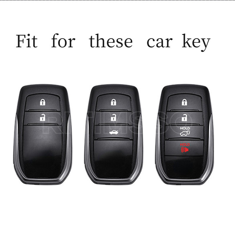Custodia per chiave auto in pelle metallica Shell per Toyota Hilux Fortuner Land Cruiser 200 Camry Sienna RAV4 Previa Highlander Protector - S94f3857f542c408cbe320ff713d985d4D