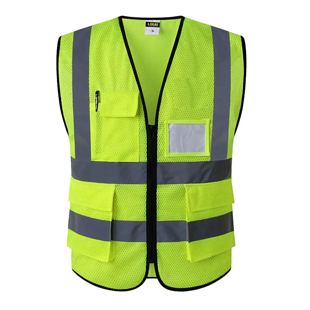 Reflective Safety Vest Construction Working Coat Gear Accessory with Pockets