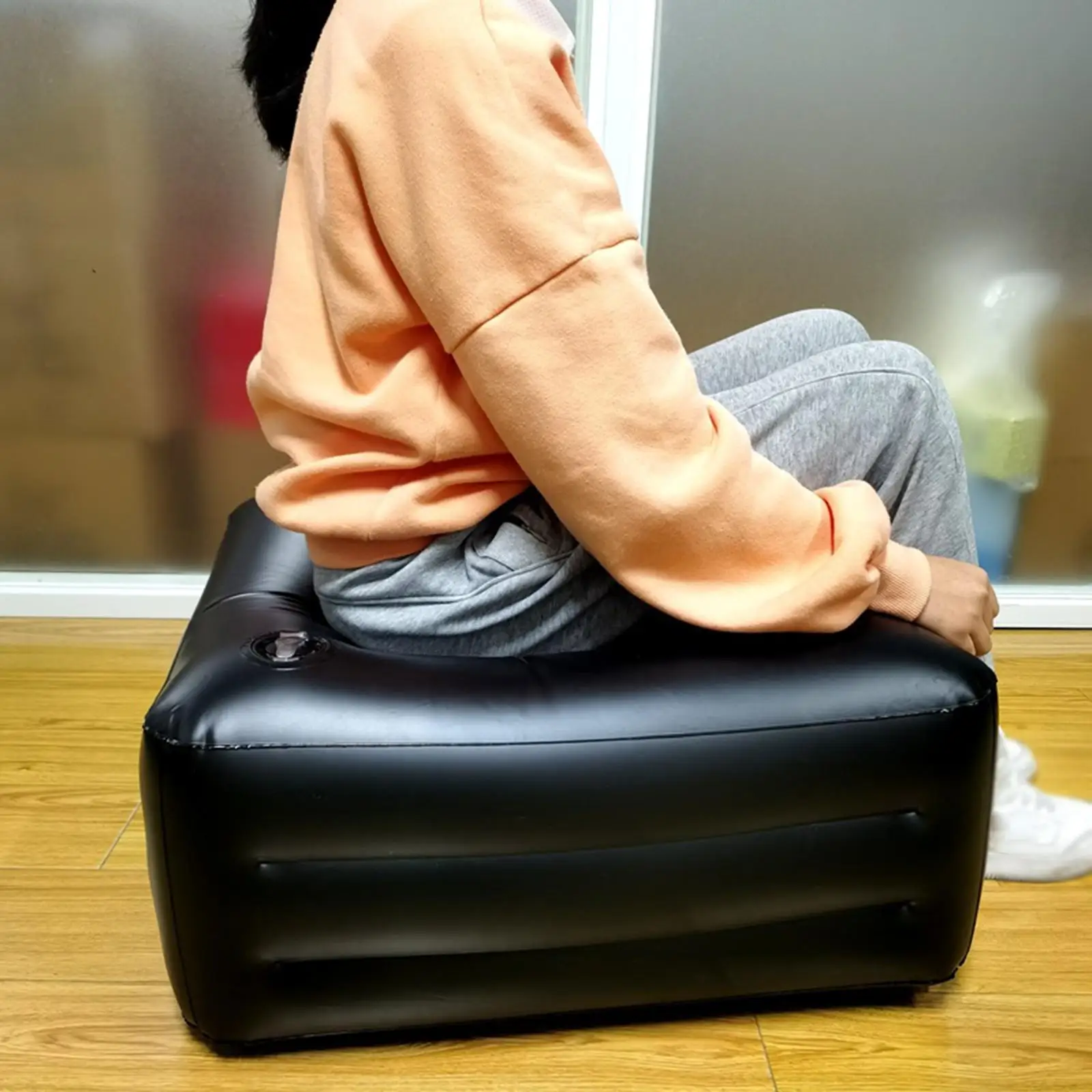 Inflatable Sofa, Stool Durable Adjustable Height, , Small Inflatable Square Stool Chair, for Travel Bedroom Cars Office Adult