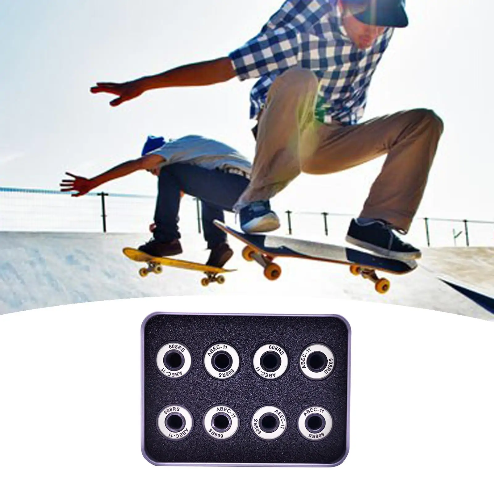 8Pcs Skateboard Bearings Steel for Longboard Roller Skates Quad Skate Repairing Parts