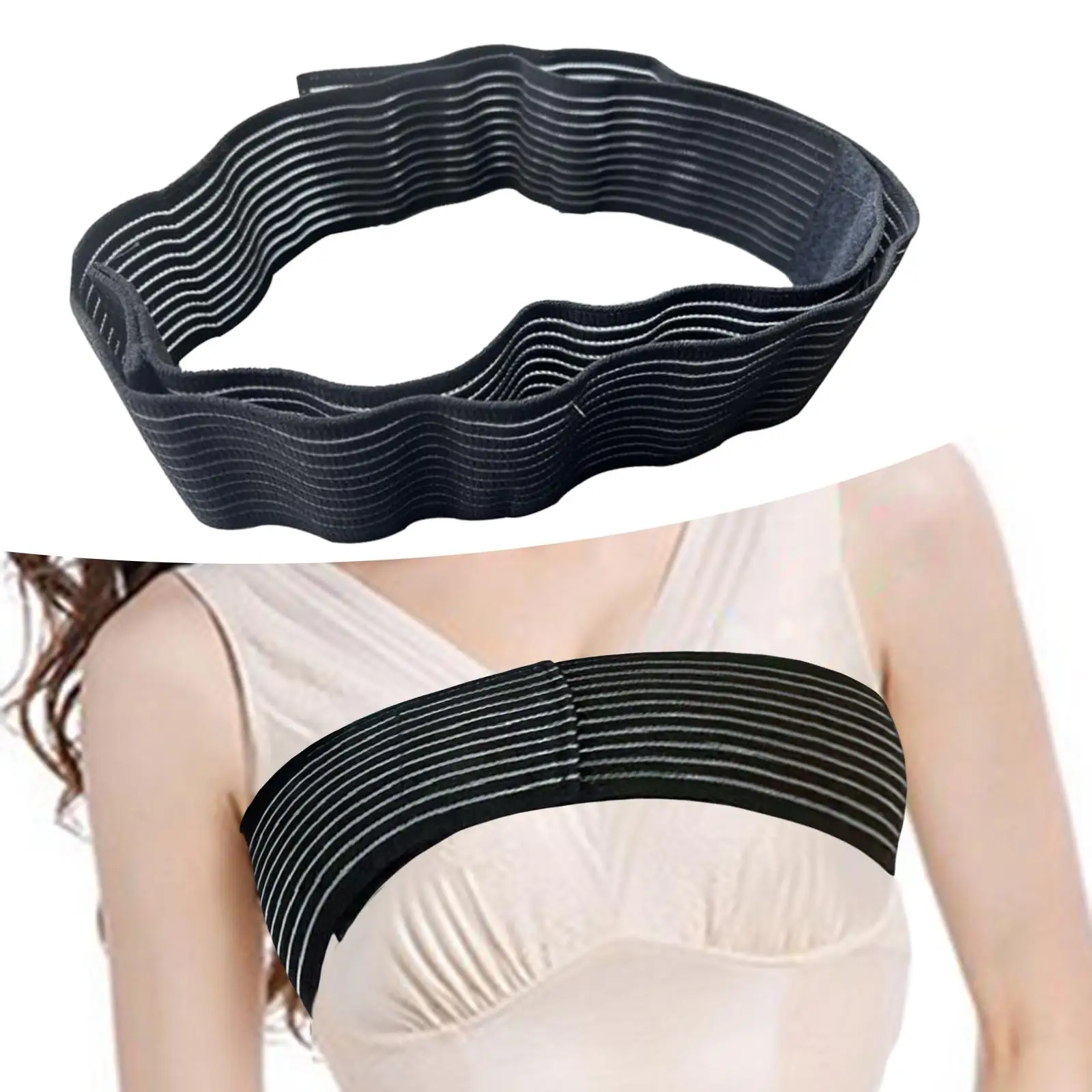 Breast Compression Band, Breast Support Band for Women, Elastic Chest Belt for Gym Fitness Cycling