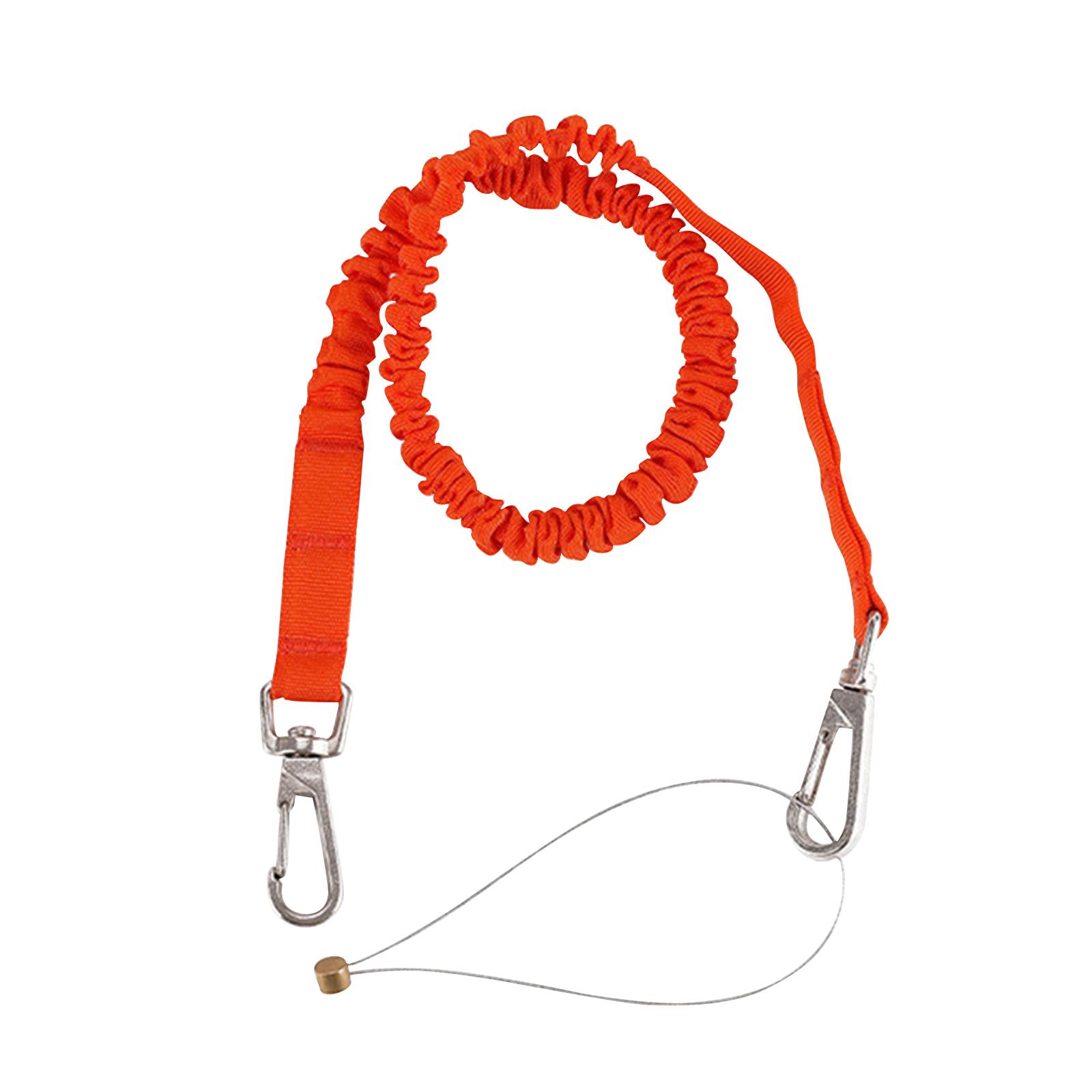 Climbing Restraint Lanyard Fall Arrest Protection with Two Buckles Retractable Rope Cord Strap Lanyards for Rappelling Climbing