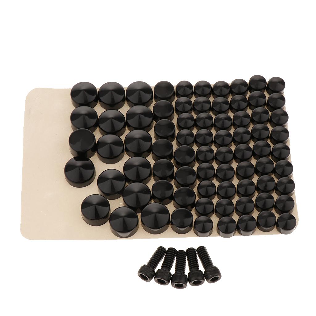 80pcs Black   Toppers Caps Covers Plug  FLT/Motorcycle Repair, Corrosion Resistance