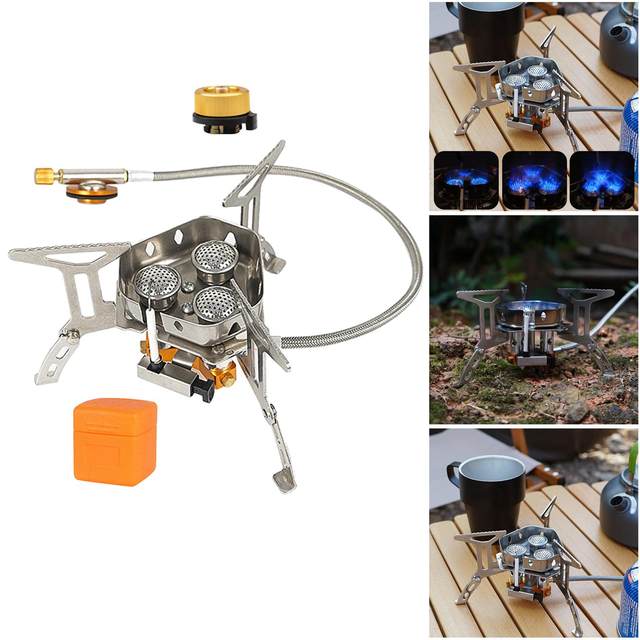 Folding Camping Gas Stove with Storage Case Windproof Mini Stove for Camping