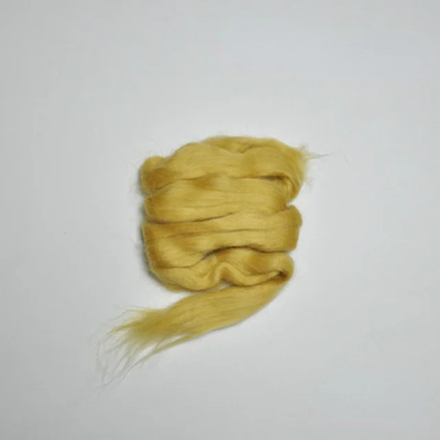 Golden Mohair Reborn Baby Doll Wig Angora Goat Wig Joint Doll Toy