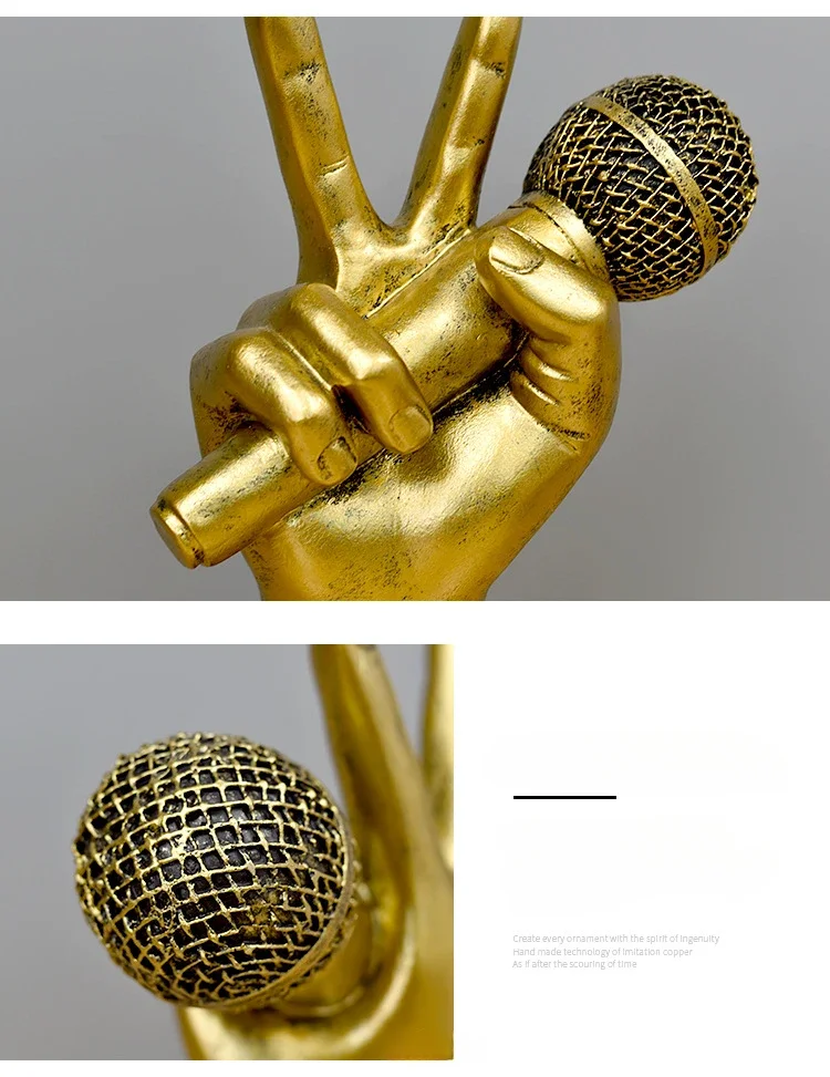 Creative Gold Gesture Statuette