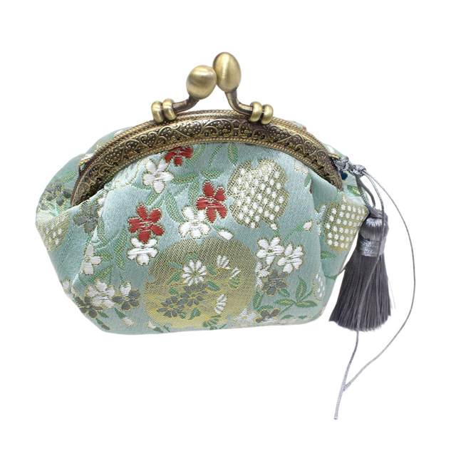 Small Coin Purse Kiss Lock Floral Change Holder Fashion Exquisite