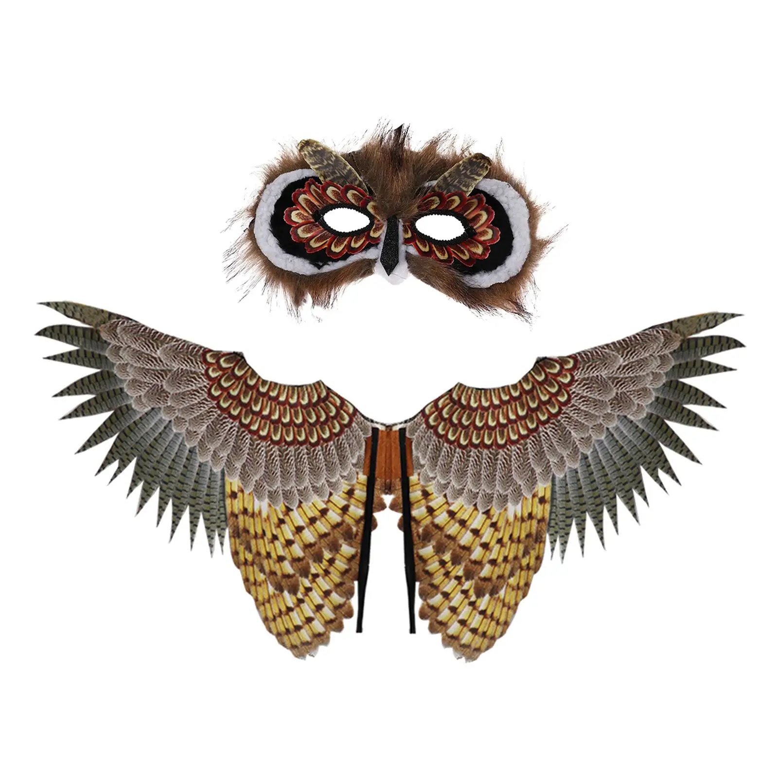 Creative Animal Owl Mask Wings, Cosplay Role Play Costume Face Cover for Performance Festival Girls Fancy Dress Men