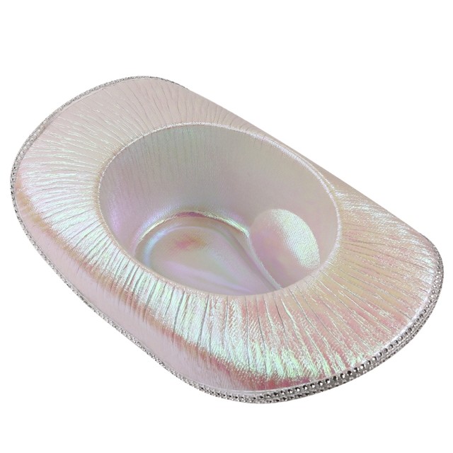 Chapeau Cowboy Disco Pailleté - Reflets Miroir - Pour Fêtes Et Festivals - Taille Unique - Matériau EVA