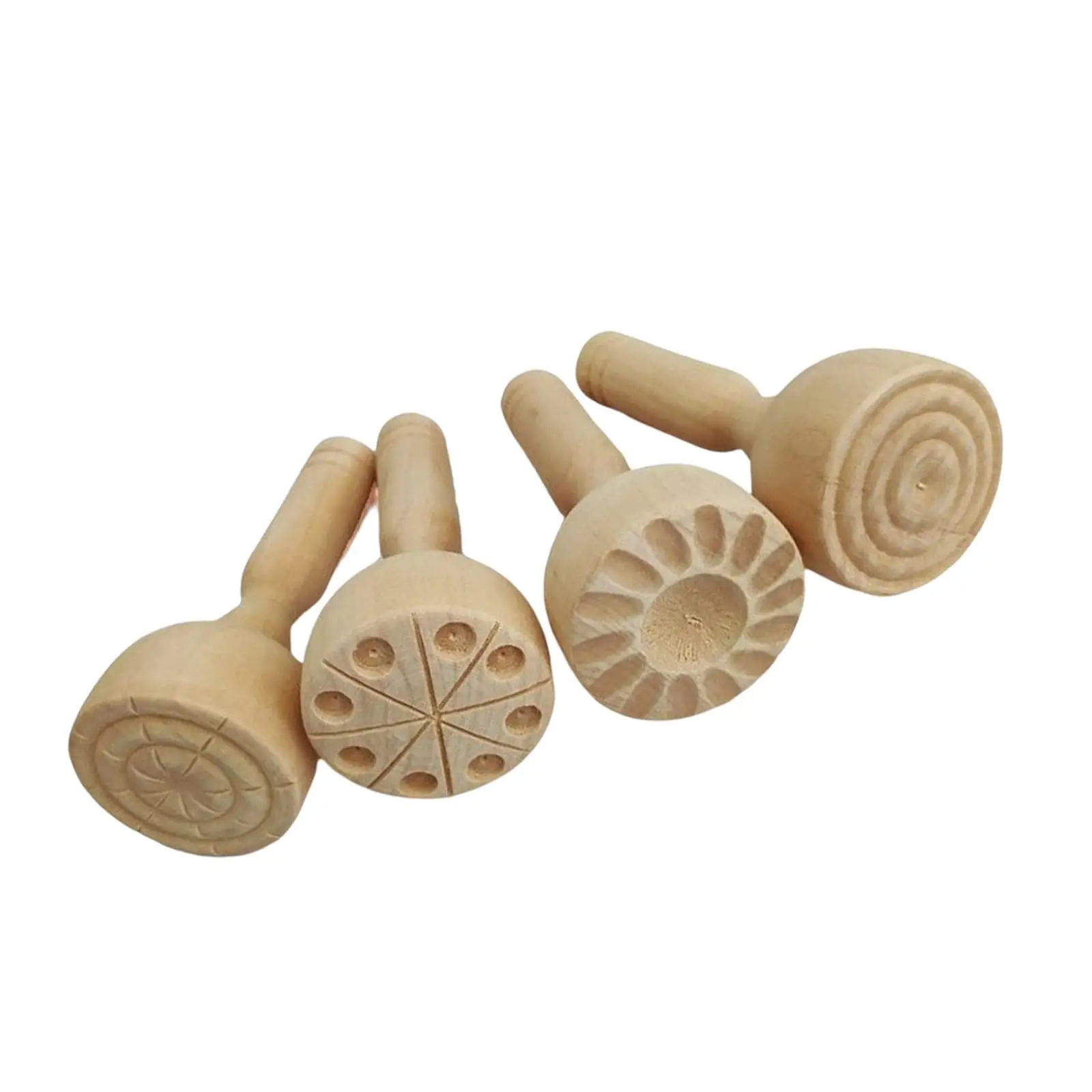 4Pcs Traditional Wooden seal Making Molds mould Supplies DIY Decoration Press Molds Tools for Activity Supplies Child