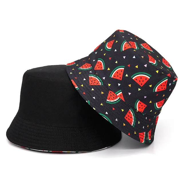 2024 Vintage Printed Fishing Hat Summer Fisherman Hat Reversible Watermelon Bucket Hats for Women