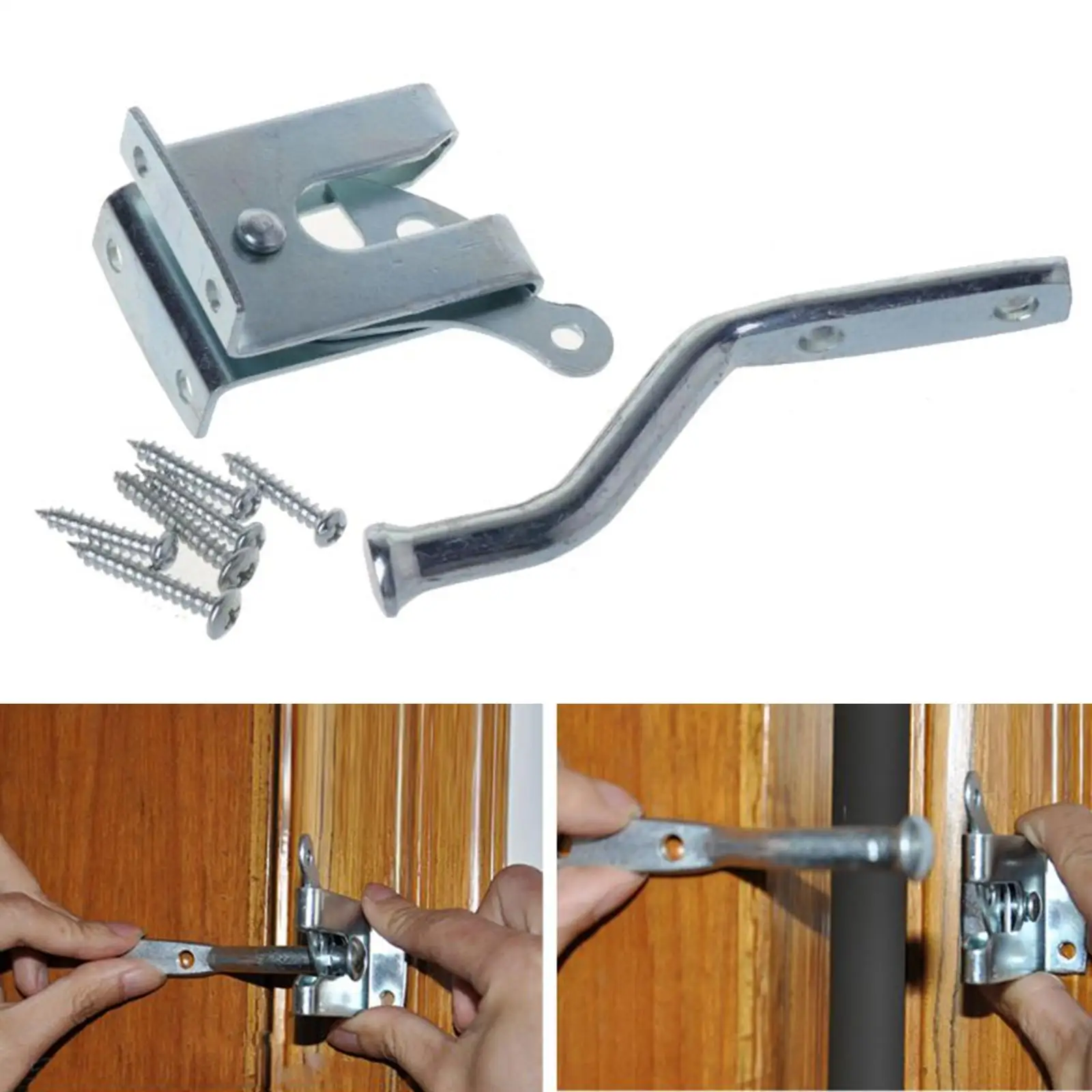 Heavy Duty Self Locking Gate Latch with Screws Gate Catch Automatic for Home