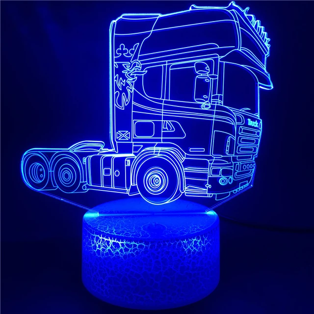 Lkw Kopf 3D Illusion Lampe Acryl Led Nachtlicht Schlafzimmer Dekoration  Nachtlicht 16 Farbe Fernbedienung Geschenk Kinder Kind