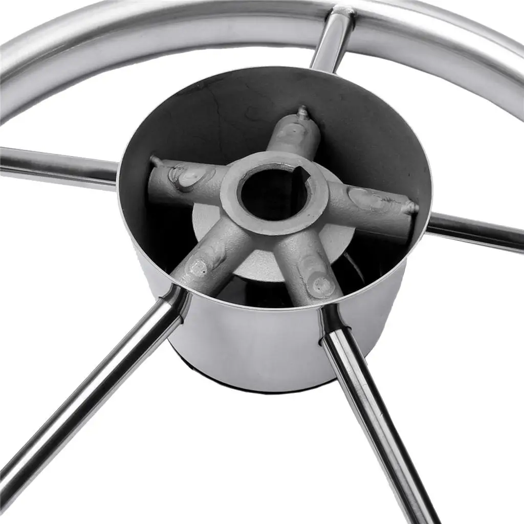 Boat steering wheel steering wheel 5 spokes  343 mm - stainless steel - good