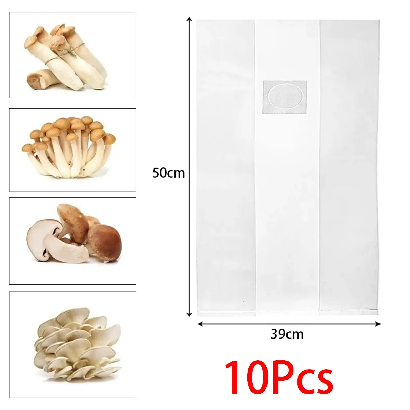 10x Edible Fungi Growing Bags Bulk Breathable 6 Mils Thick Spawns Bags