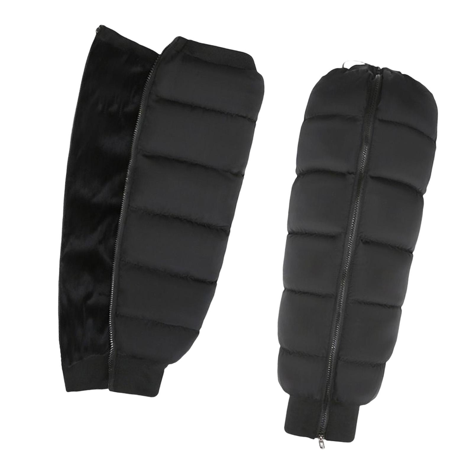 2 pieces winter knee pads protective leggings leg cuffs windproof for