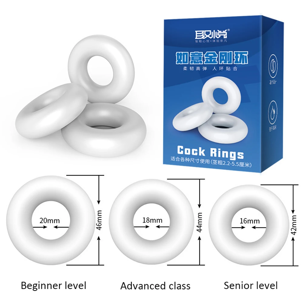 3pcs Penis Cock Rings Adult Goods For Men 18+ Delay Ejaculation Adult Sex Toys Multifunction For Beginners Long Lasting Cockring