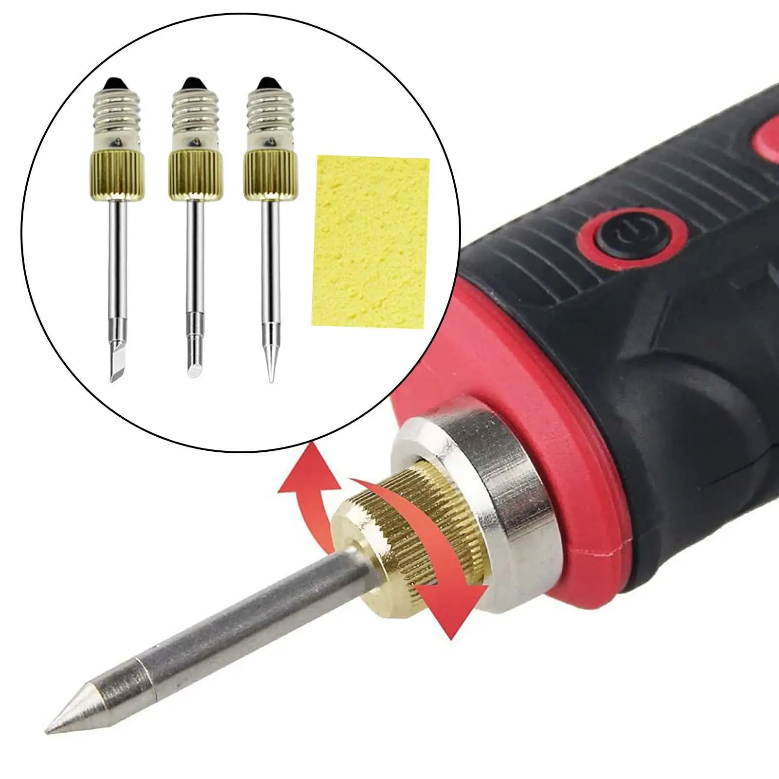3x Soldering Iron Tips Durable Cordless Threaded Soldering Needle Tips Tools